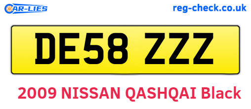 DE58ZZZ are the vehicle registration plates.