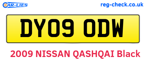 DY09ODW are the vehicle registration plates.