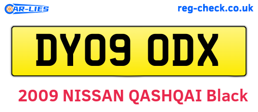DY09ODX are the vehicle registration plates.