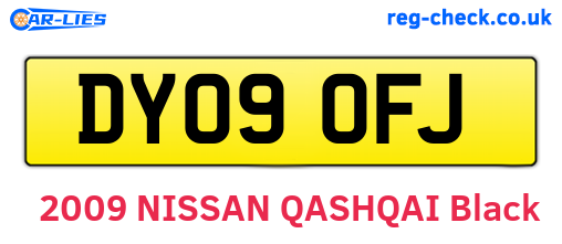DY09OFJ are the vehicle registration plates.