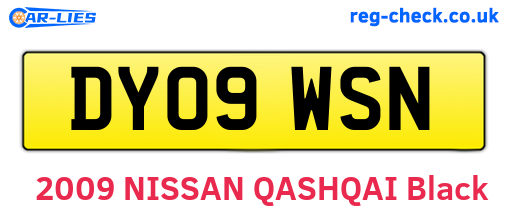 DY09WSN are the vehicle registration plates.