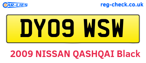DY09WSW are the vehicle registration plates.
