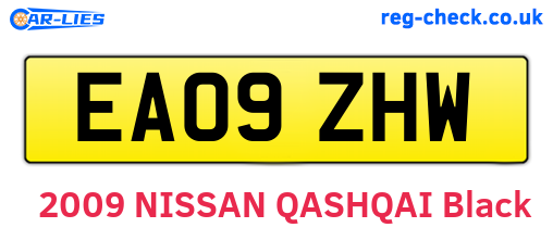 EA09ZHW are the vehicle registration plates.