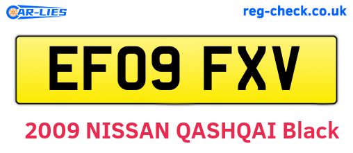 EF09FXV are the vehicle registration plates.