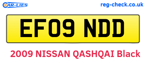 EF09NDD are the vehicle registration plates.