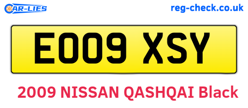 EO09XSY are the vehicle registration plates.