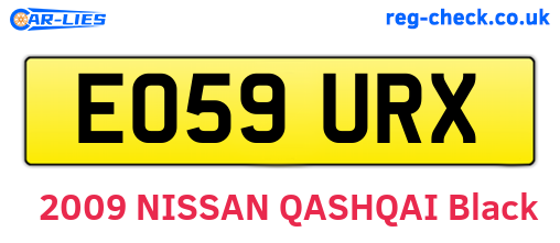 EO59URX are the vehicle registration plates.