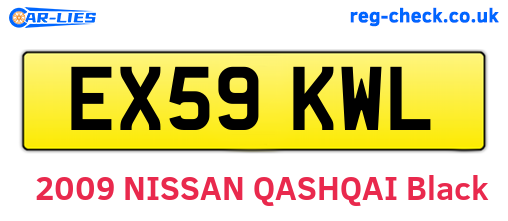 EX59KWL are the vehicle registration plates.