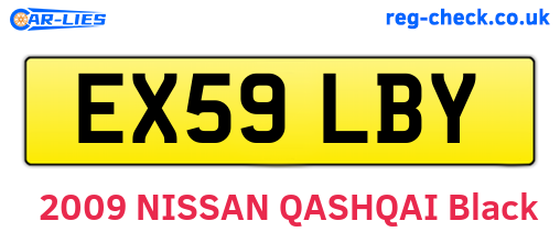 EX59LBY are the vehicle registration plates.