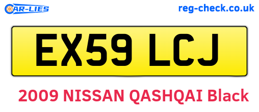 EX59LCJ are the vehicle registration plates.