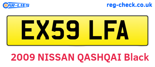 EX59LFA are the vehicle registration plates.