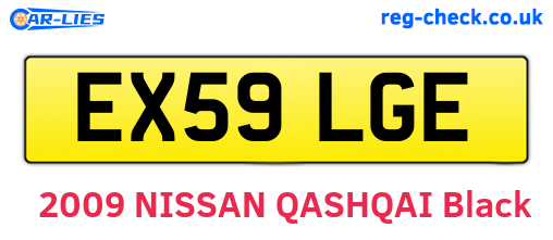 EX59LGE are the vehicle registration plates.