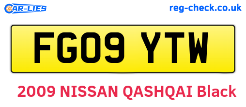 FG09YTW are the vehicle registration plates.