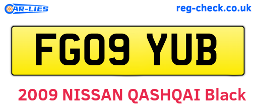 FG09YUB are the vehicle registration plates.
