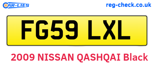FG59LXL are the vehicle registration plates.