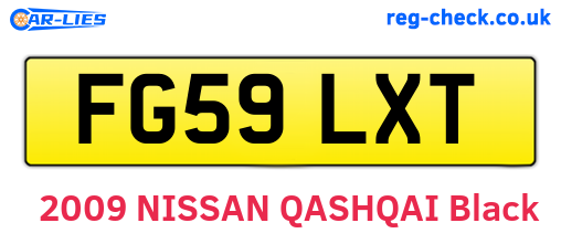 FG59LXT are the vehicle registration plates.