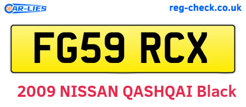 FG59RCX are the vehicle registration plates.