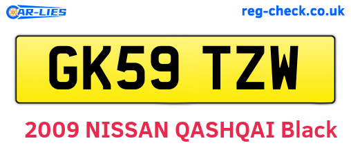 GK59TZW are the vehicle registration plates.