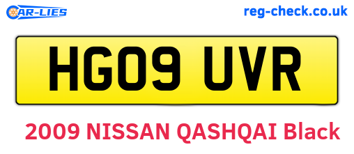 HG09UVR are the vehicle registration plates.