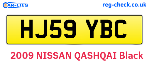 HJ59YBC are the vehicle registration plates.