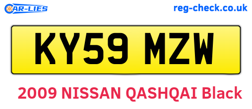KY59MZW are the vehicle registration plates.