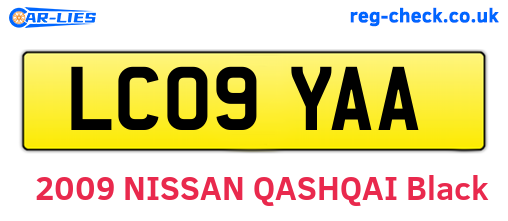 LC09YAA are the vehicle registration plates.