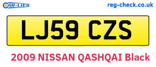 LJ59CZS are the vehicle registration plates.