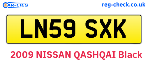 LN59SXK are the vehicle registration plates.