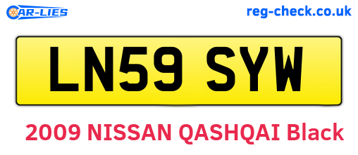 LN59SYW are the vehicle registration plates.