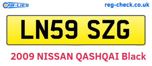 LN59SZG are the vehicle registration plates.