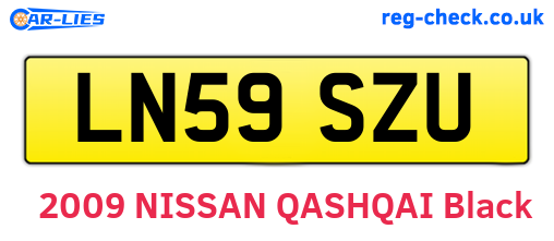 LN59SZU are the vehicle registration plates.