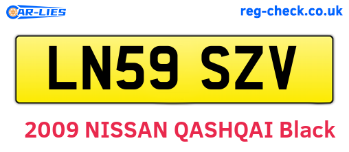 LN59SZV are the vehicle registration plates.
