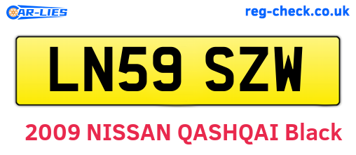 LN59SZW are the vehicle registration plates.