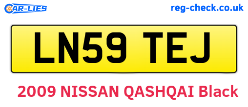 LN59TEJ are the vehicle registration plates.