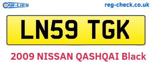 LN59TGK are the vehicle registration plates.