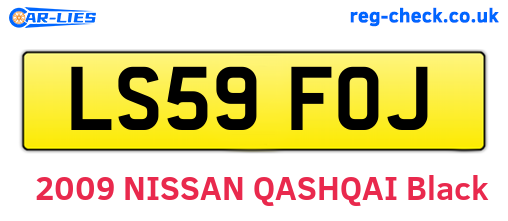 LS59FOJ are the vehicle registration plates.