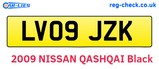 LV09JZK are the vehicle registration plates.