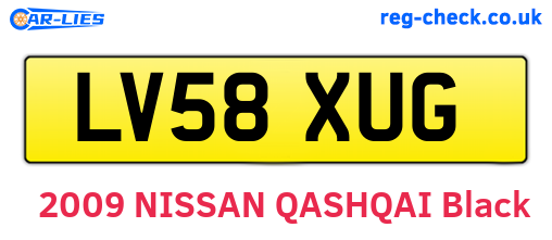 LV58XUG are the vehicle registration plates.