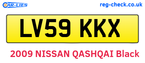 LV59KKX are the vehicle registration plates.