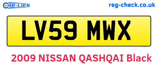 LV59MWX are the vehicle registration plates.