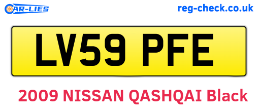 LV59PFE are the vehicle registration plates.