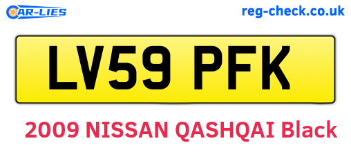 LV59PFK are the vehicle registration plates.