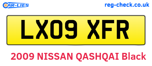 LX09XFR are the vehicle registration plates.