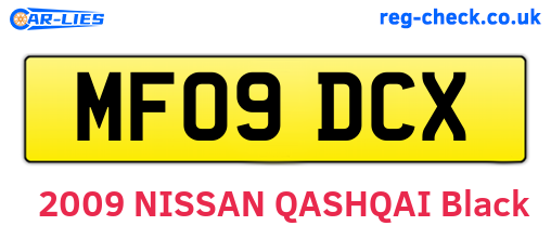 MF09DCX are the vehicle registration plates.