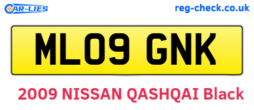 ML09GNK are the vehicle registration plates.