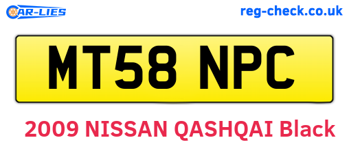 MT58NPC are the vehicle registration plates.