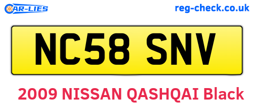 NC58SNV are the vehicle registration plates.