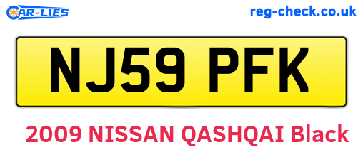 NJ59PFK are the vehicle registration plates.