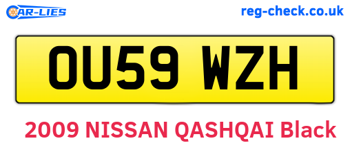 OU59WZH are the vehicle registration plates.