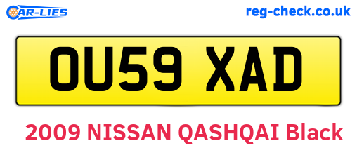 OU59XAD are the vehicle registration plates.